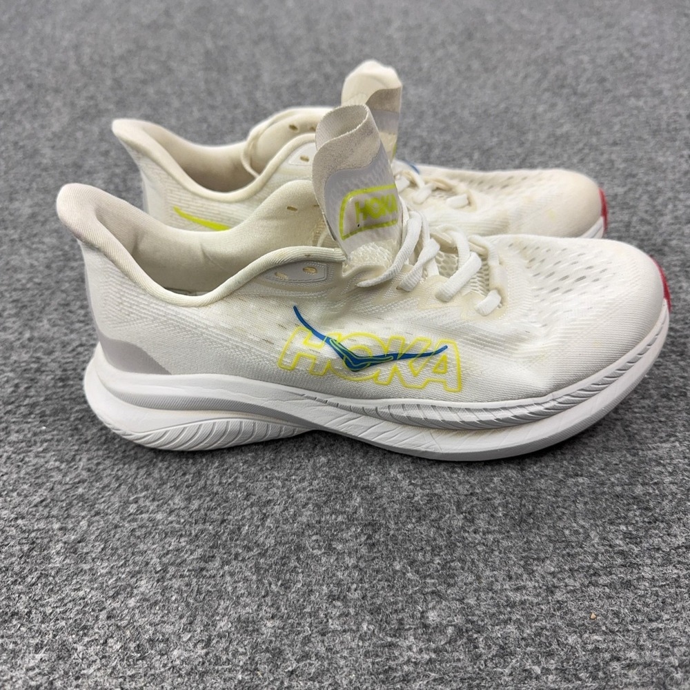 Hoka One One Mach 6 Running Shoes Mens Size 8 White Cushioned Sneakers 1147790